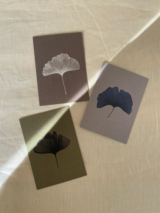 Kaart van Liekiwi ‘Ginkgo brown & gold’