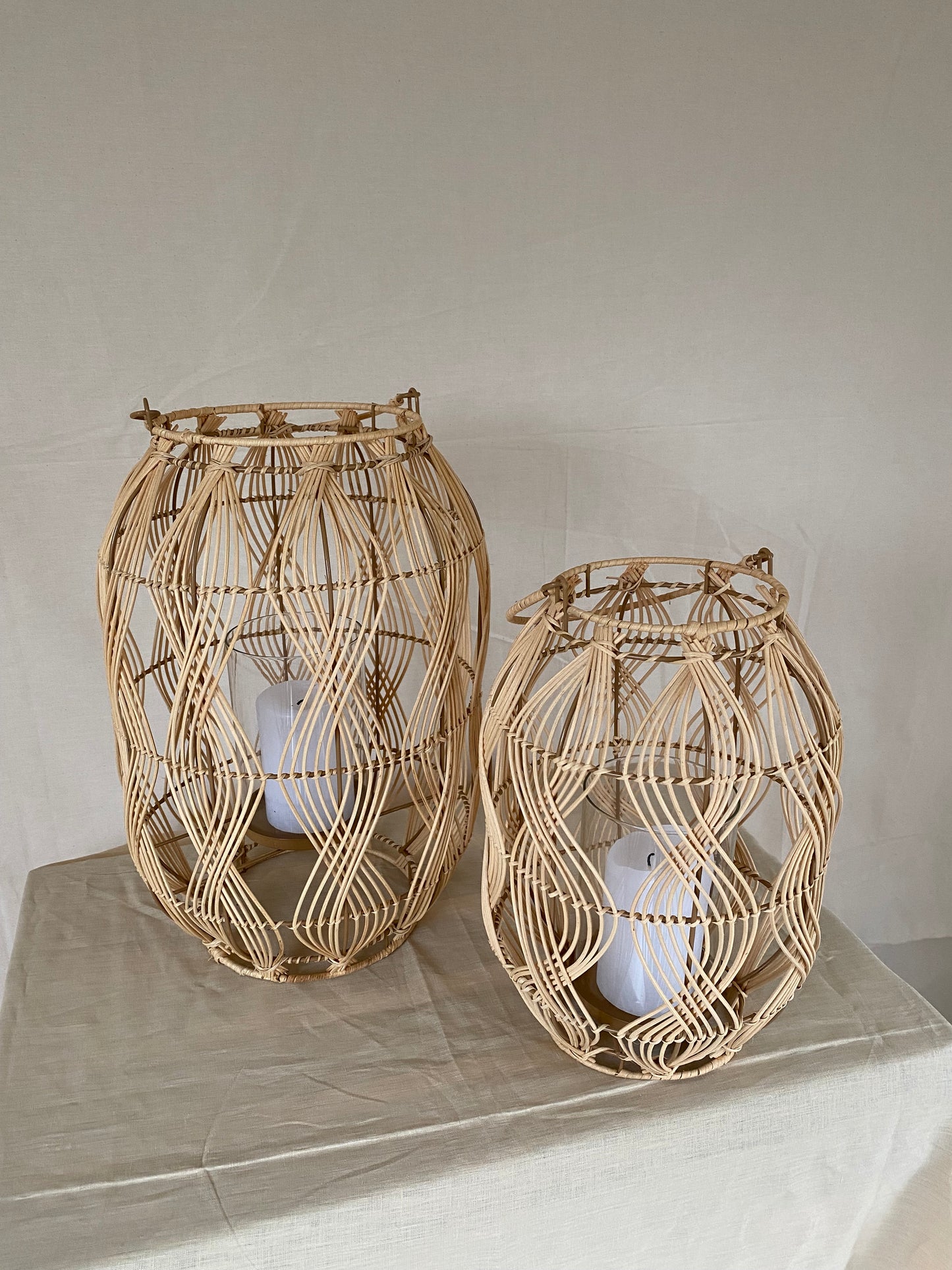 Rotan windlicht L
