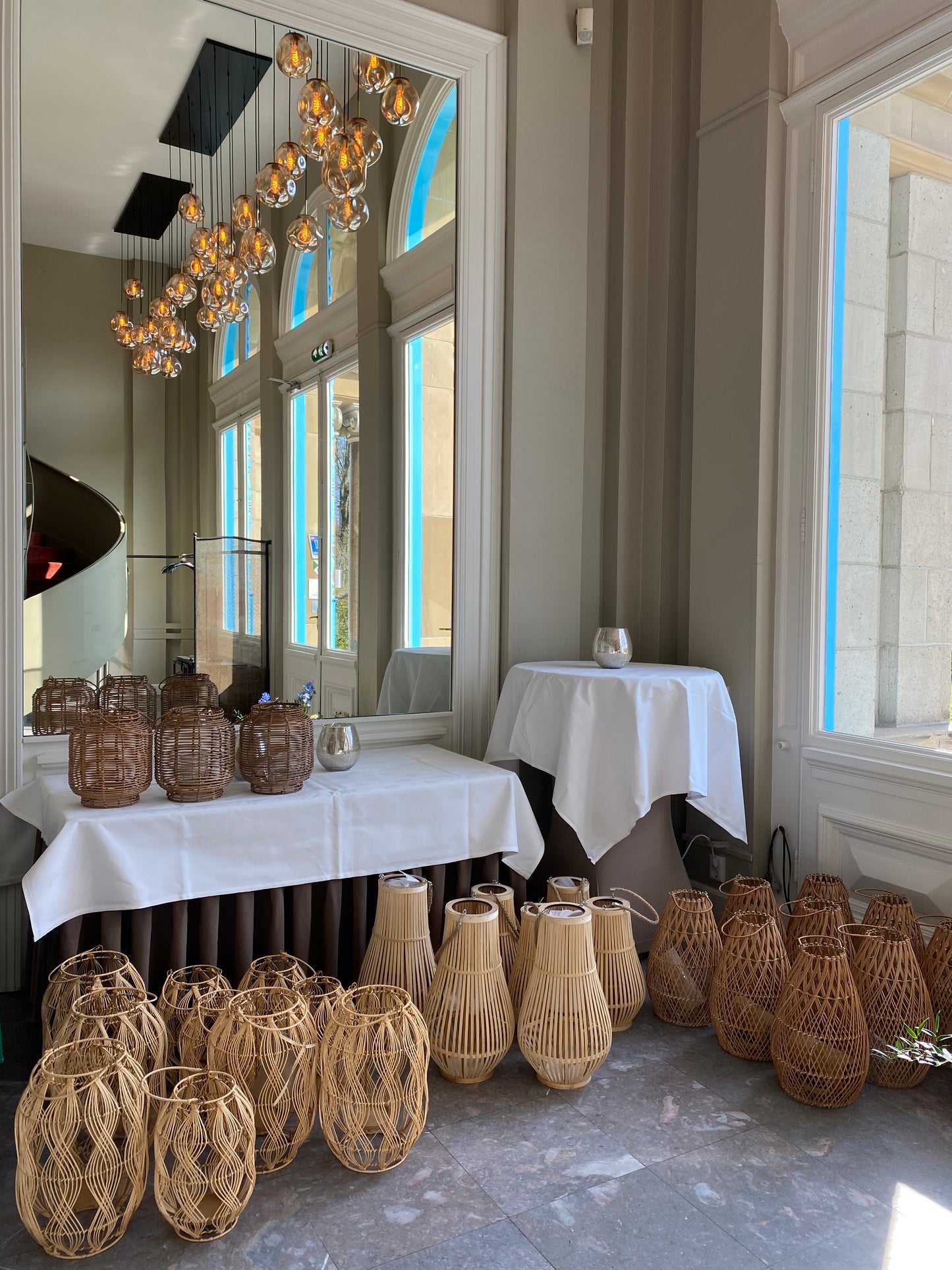 Rotan windlicht L