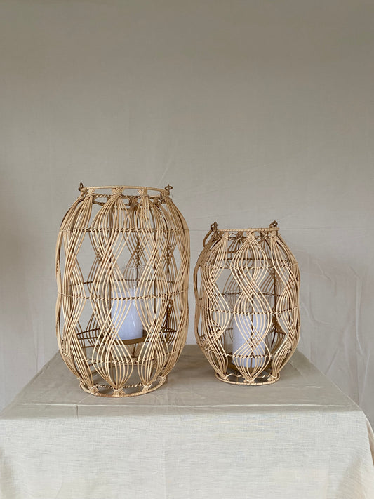 Rotan windlicht L