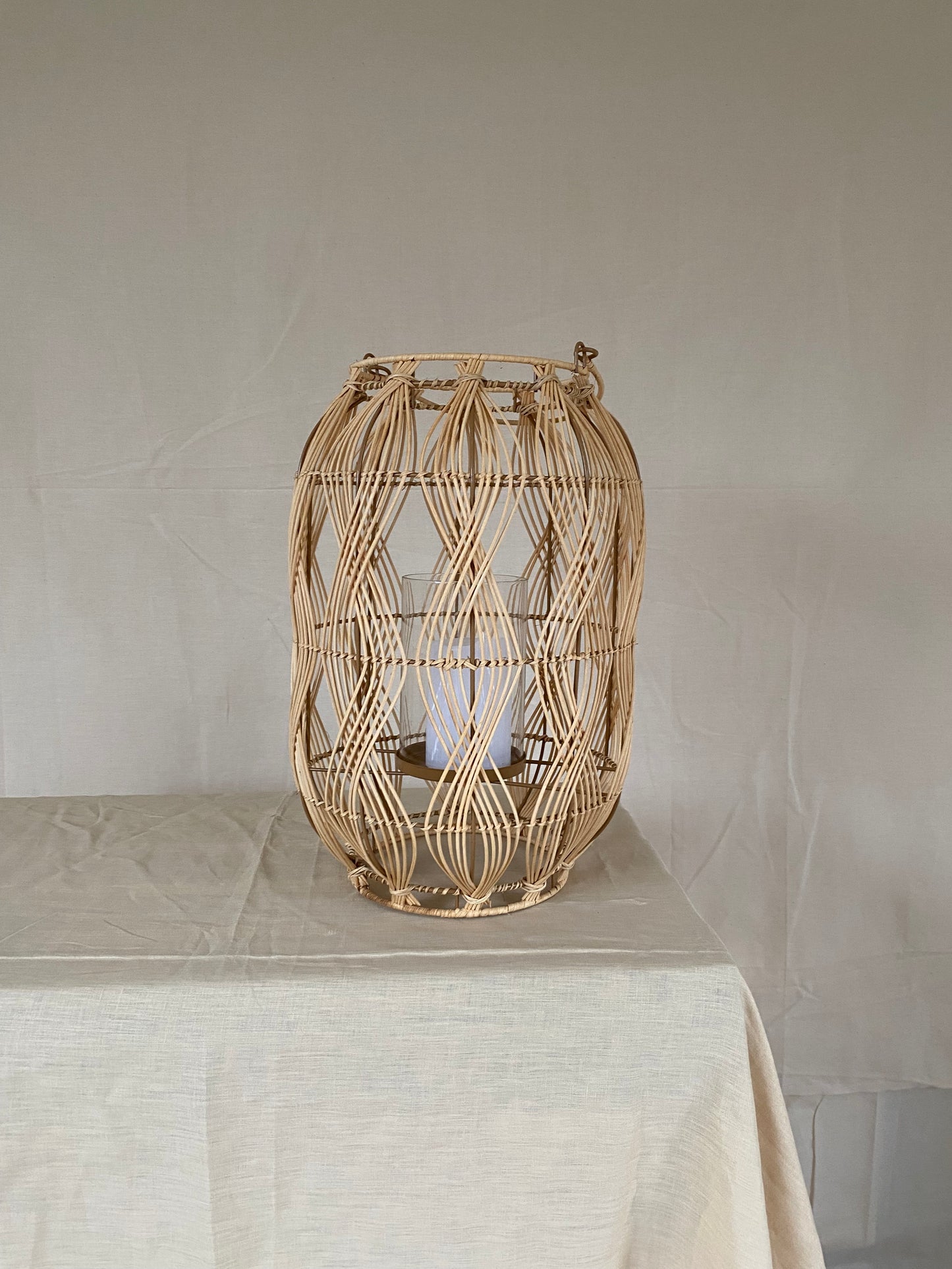 Rotan windlicht L