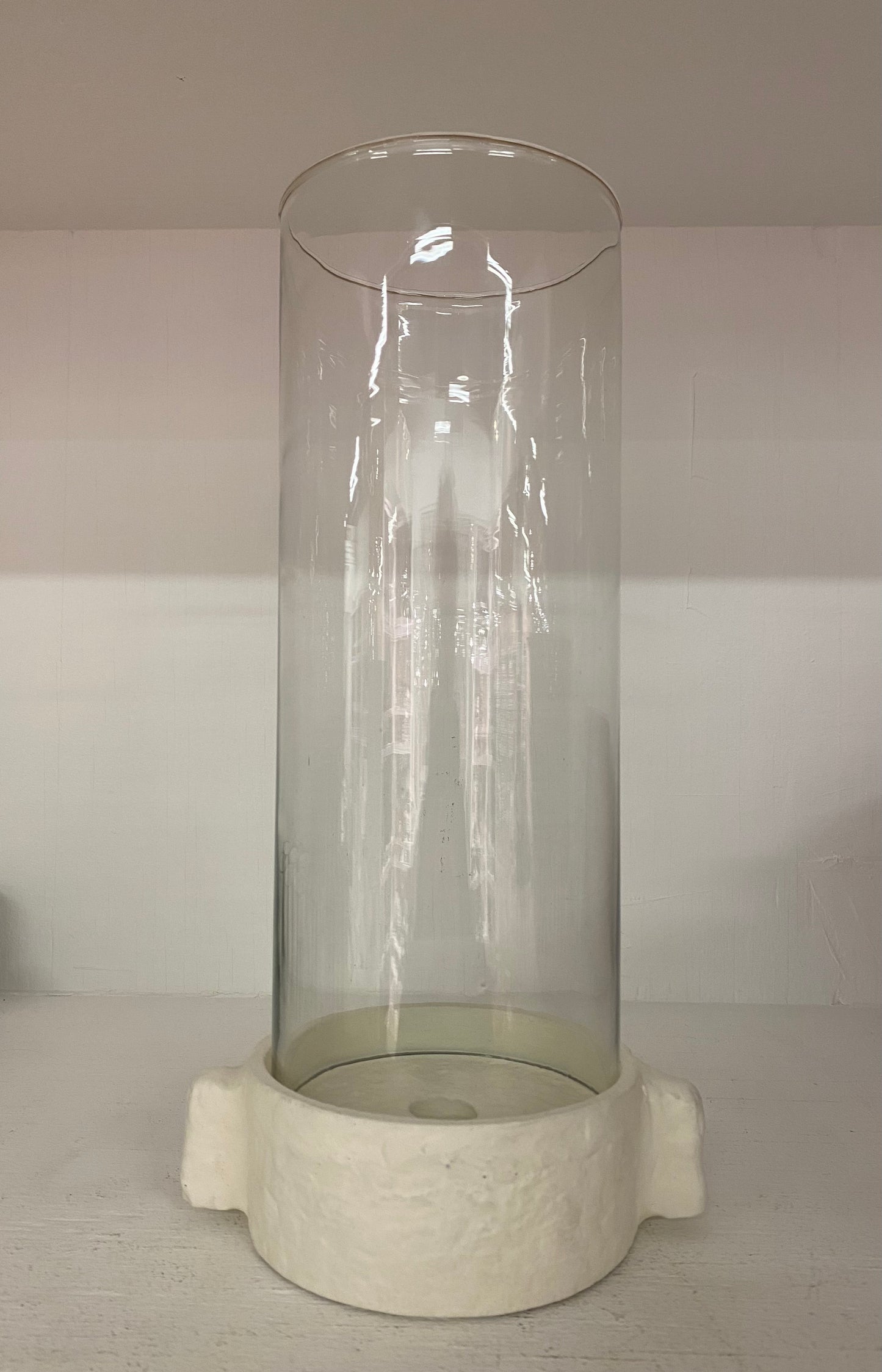 Kandelaar wit met glas ‘Pomax’