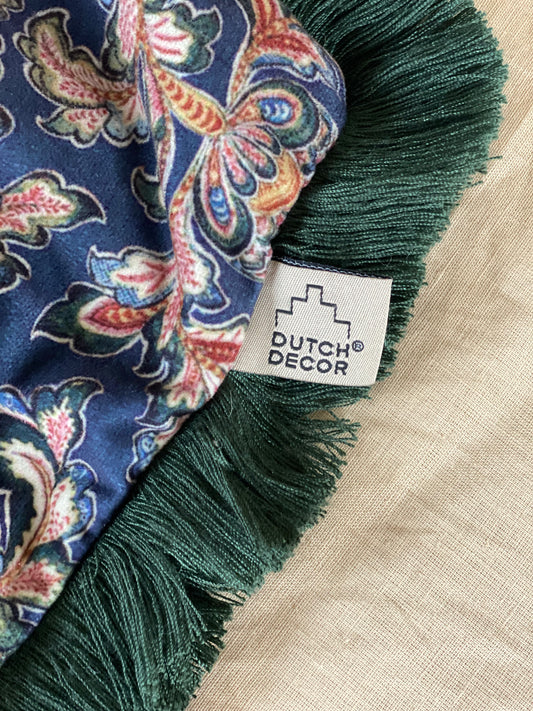 Kussen ‘florals’ groen met kleur