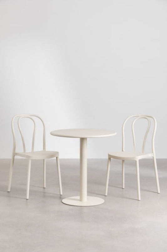 Ronde (teken) tafel // Tapioca beige // merk Sklum