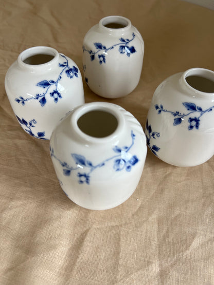 Heinen Delfts blauw // 4 vaasjes