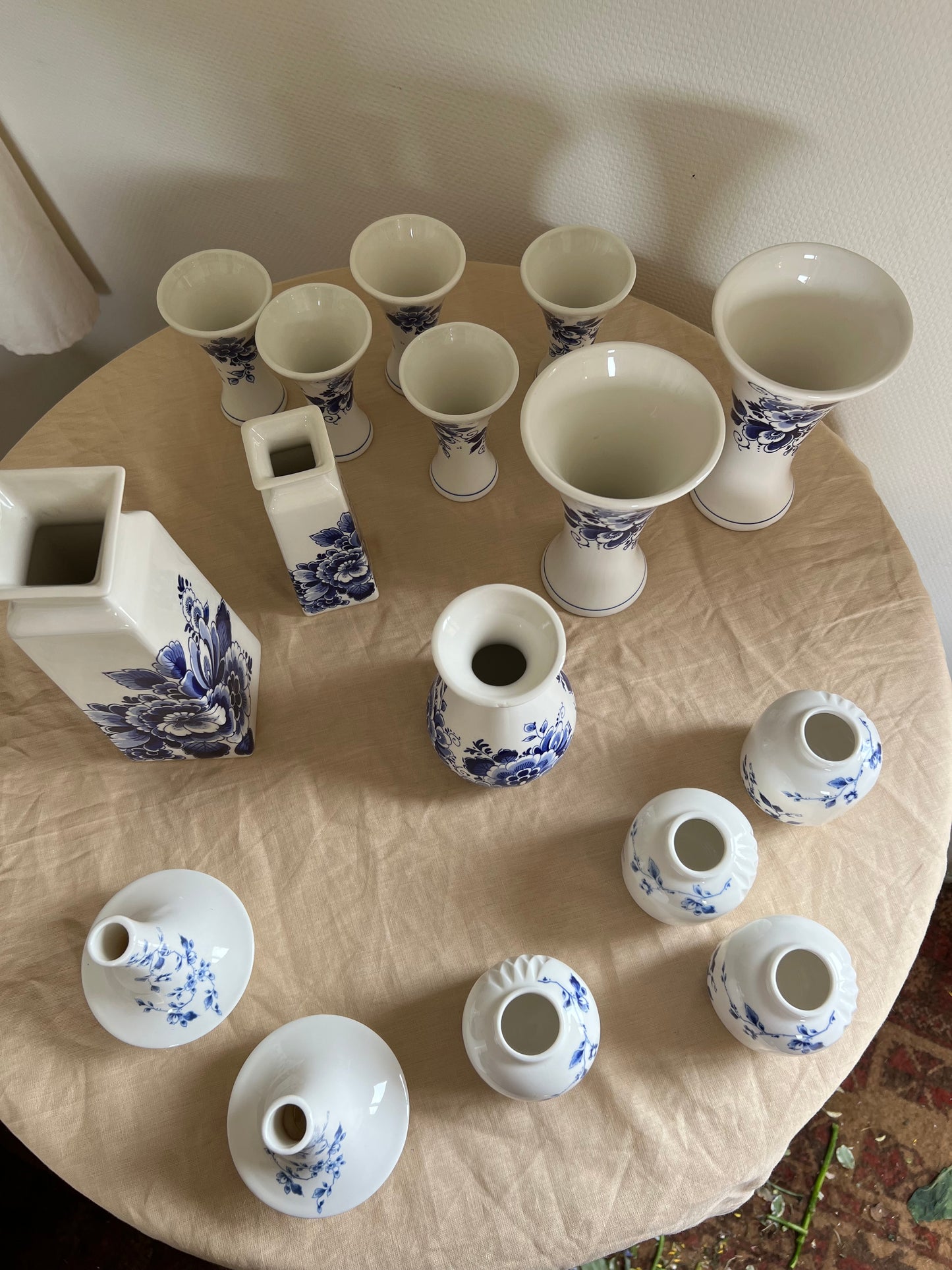 Heinen Delfts blauw // set 19 stuks