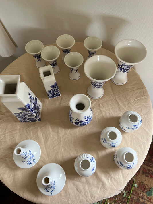 Heinen Delfts blauw // set 19 stuks