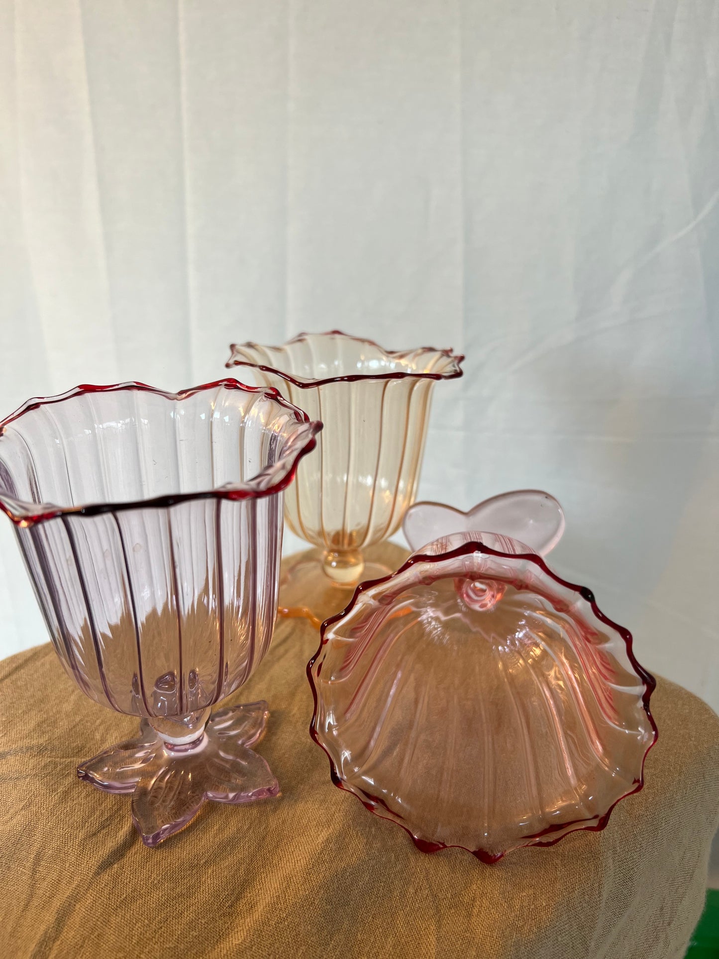 Set van glas // huur incl prikker voor Ikebana