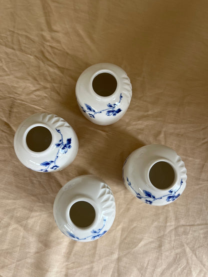 Heinen Delfts blauw // 4 vaasjes